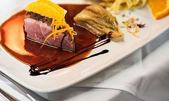 Cheese fondue with steaming cheese