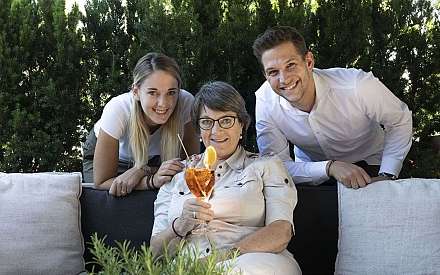 Amina & Tim with Christiane Matti, host family