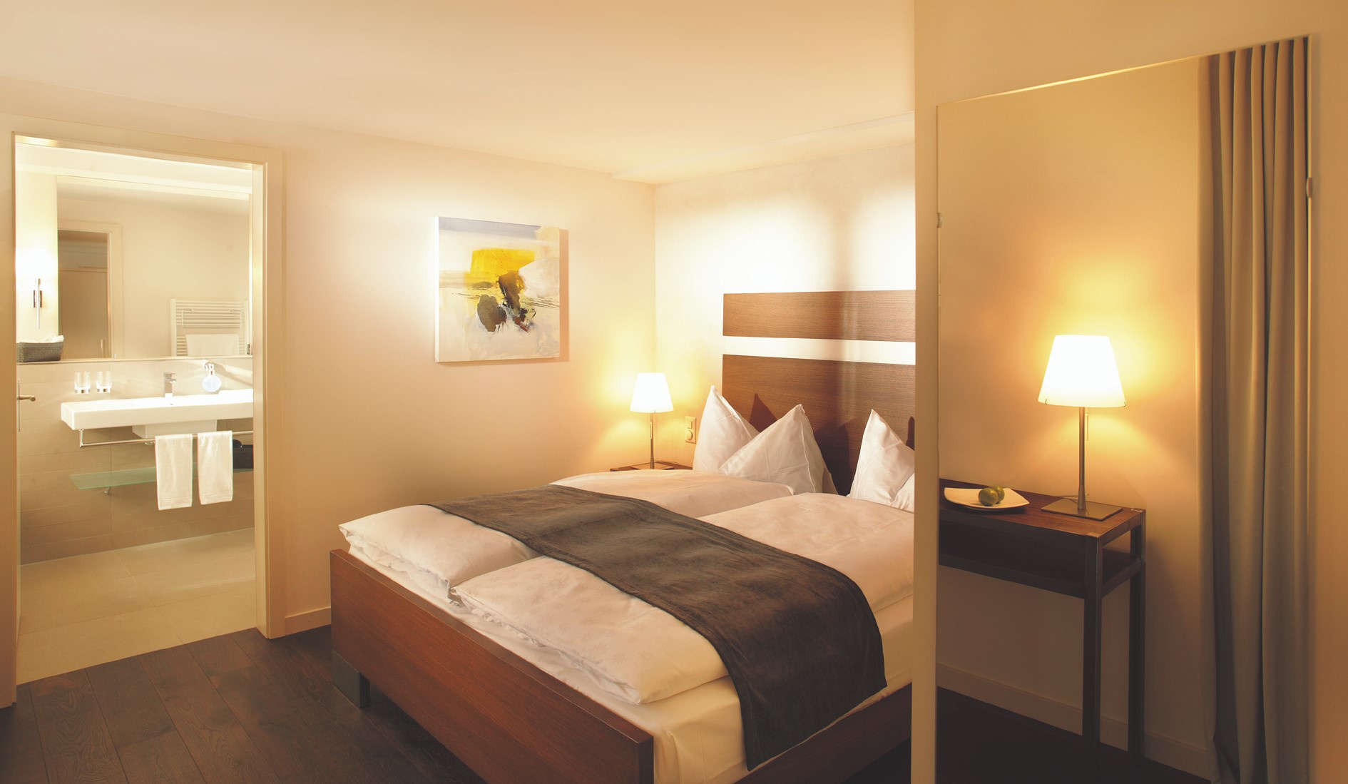 Chambre double pour une personne